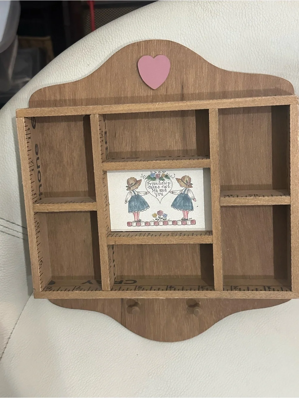 Tempe, AZ Wooden Wall Shelf with Pink Heart Accent - Home Wall Decor